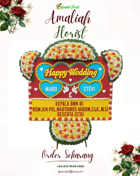 Papan Bunga Pernikahan Gedung Raja